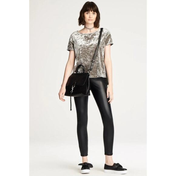 Rebecca Minkoff Gray Velvet Short Sleeve Tee - Picture 6 of 11